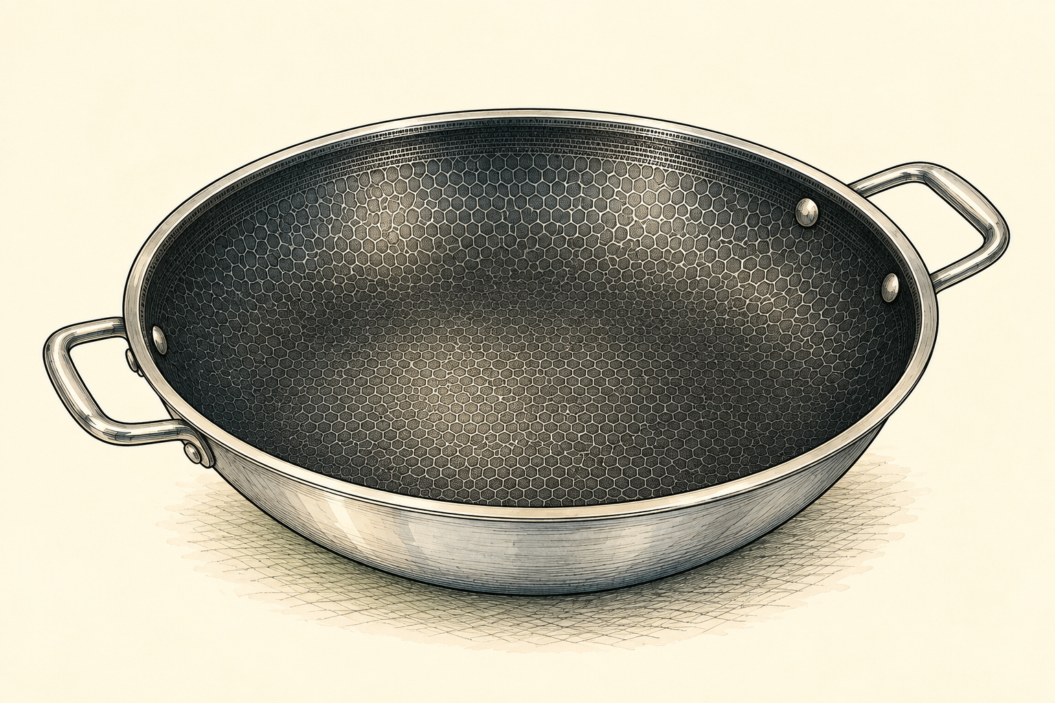 Illustration of HexClad Hybrid Wok