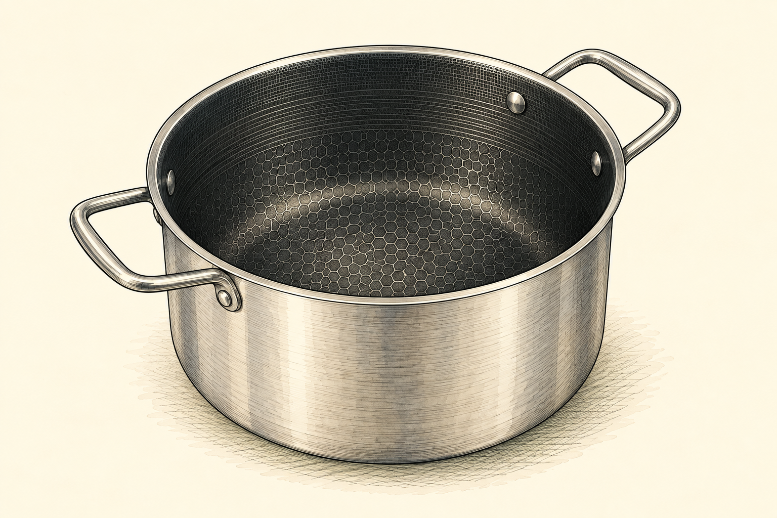 Illustration of HexClad Hybrid Stock Pot