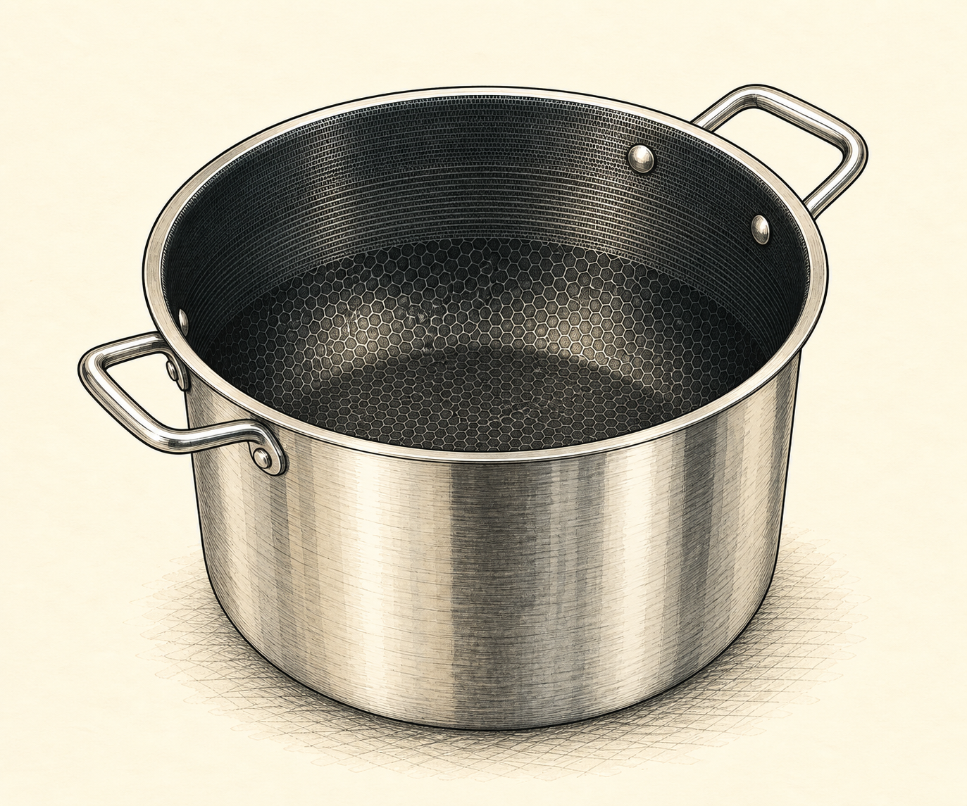 Illustration of HexClad Hybrid Stock Pot