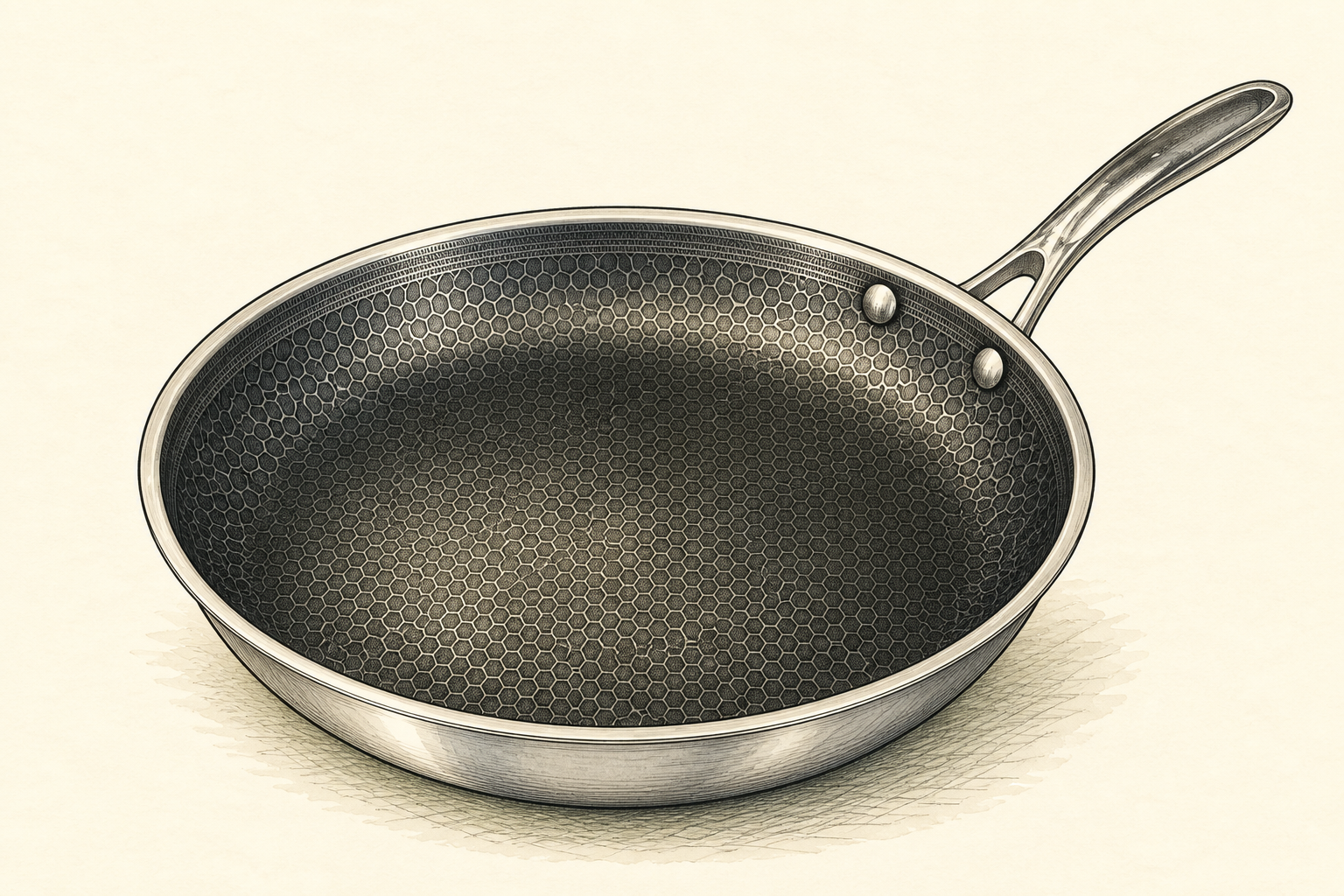 Illustration of HexClad Hybrid Fry Pan