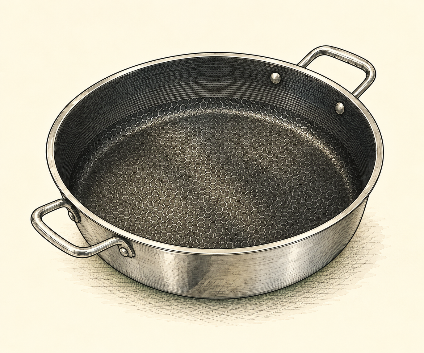 Illustration of HexClad Hybrid Deep Sauté Pan
