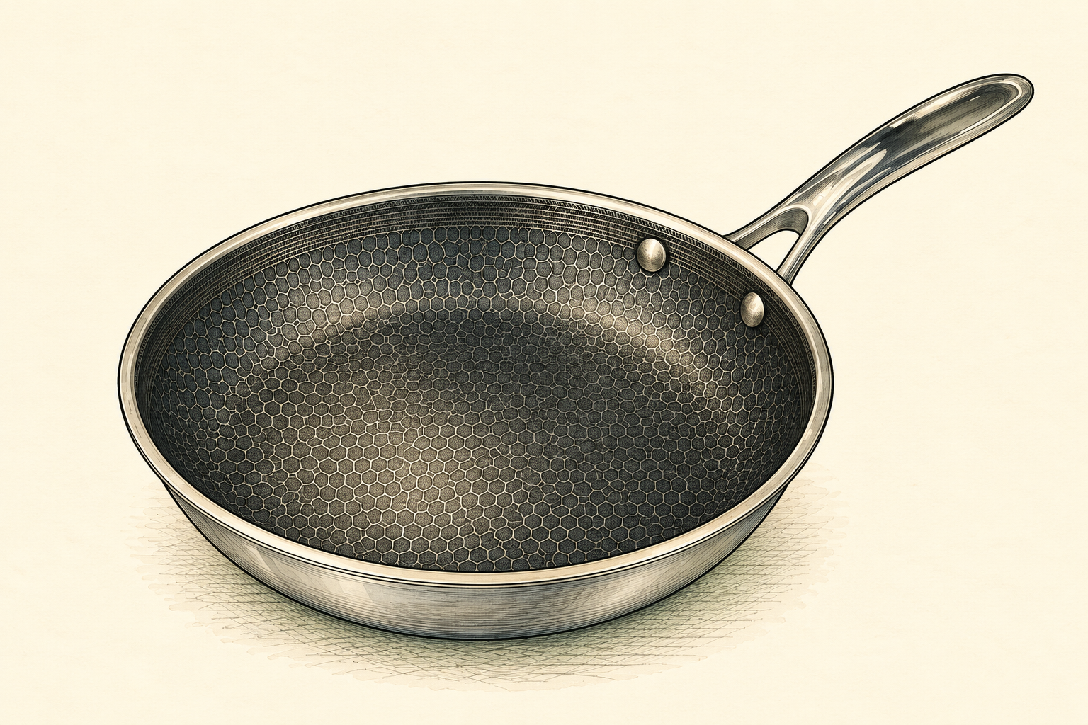 Illustration of HexClad Hybrid Fry Pan