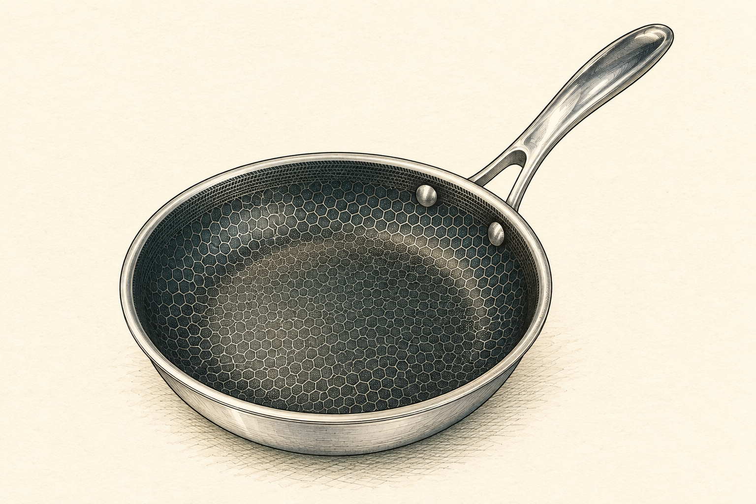 Illustration of HexClad Hybrid Fry Pan