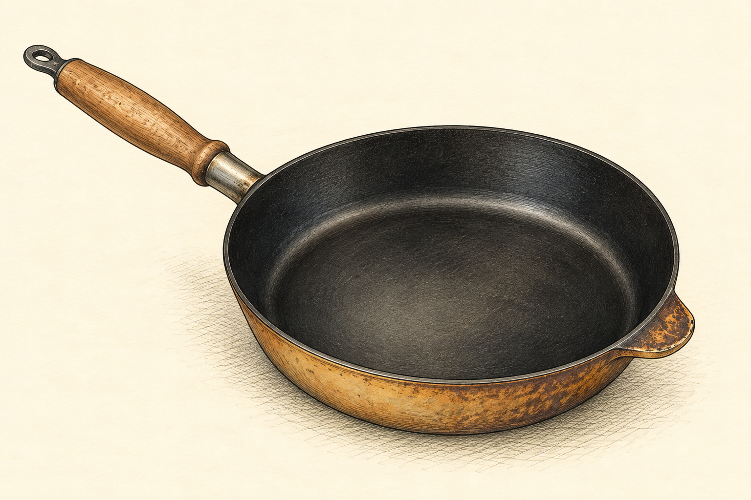 Illustration of Le Creuset No. 28 Enameled Skillet