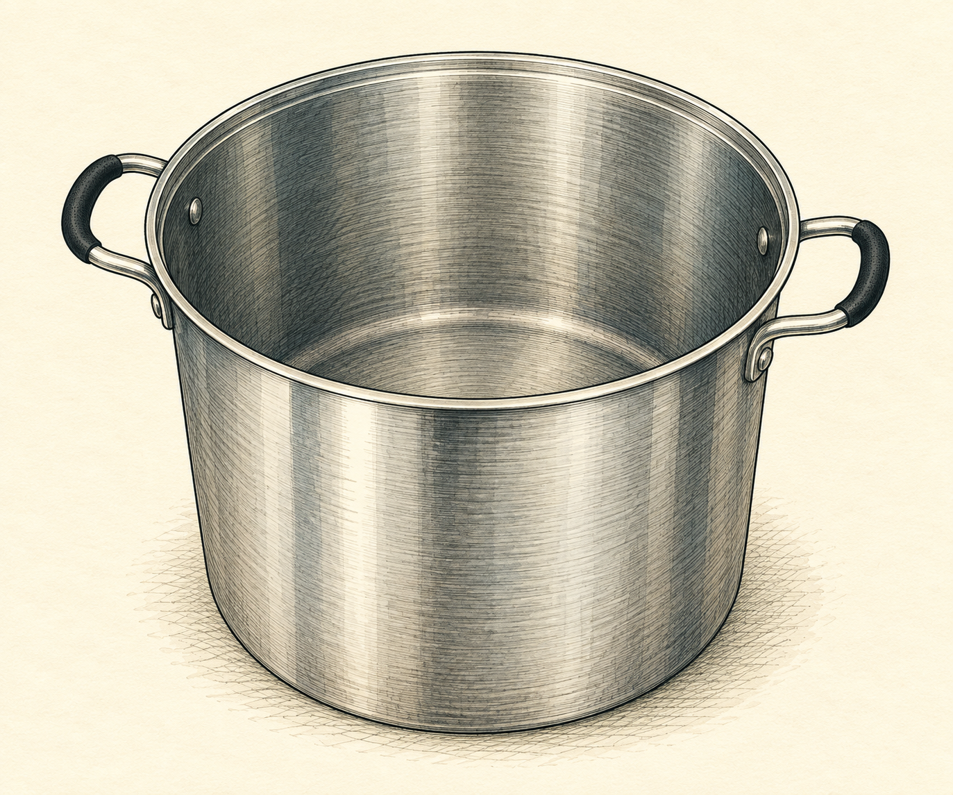 Illustration of Stainless Stockpot with Grip Handles