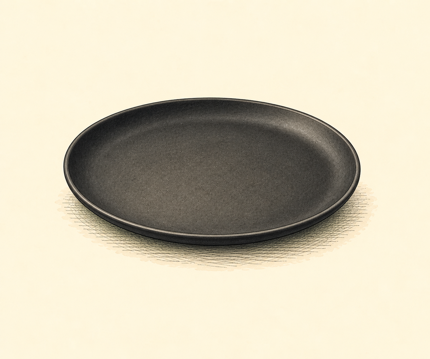 Illustration of Small matte black plate